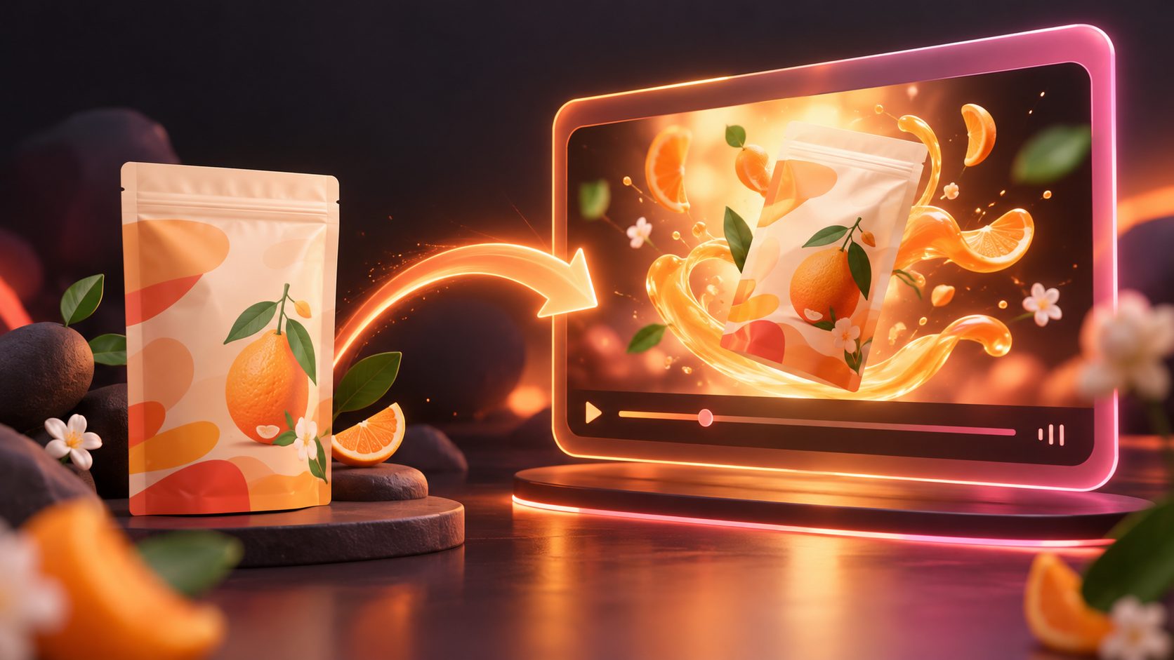 Logiciel IA pour animer un packaging produit 2D en vidéo