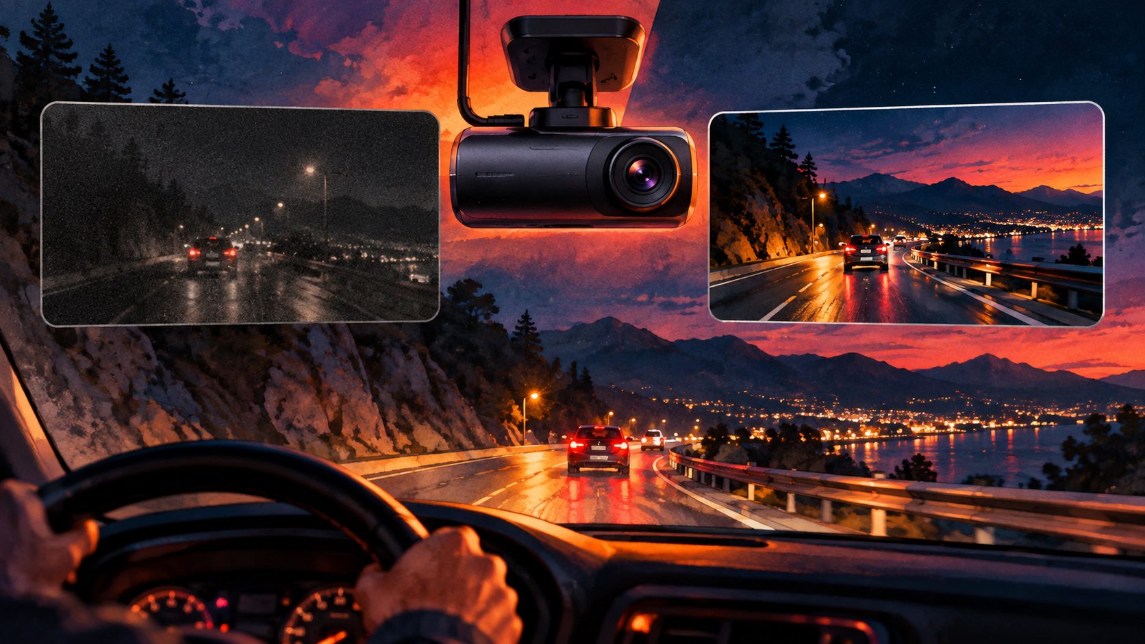 Créer vidéo publicitaire dashcam vision nocturne comparaison