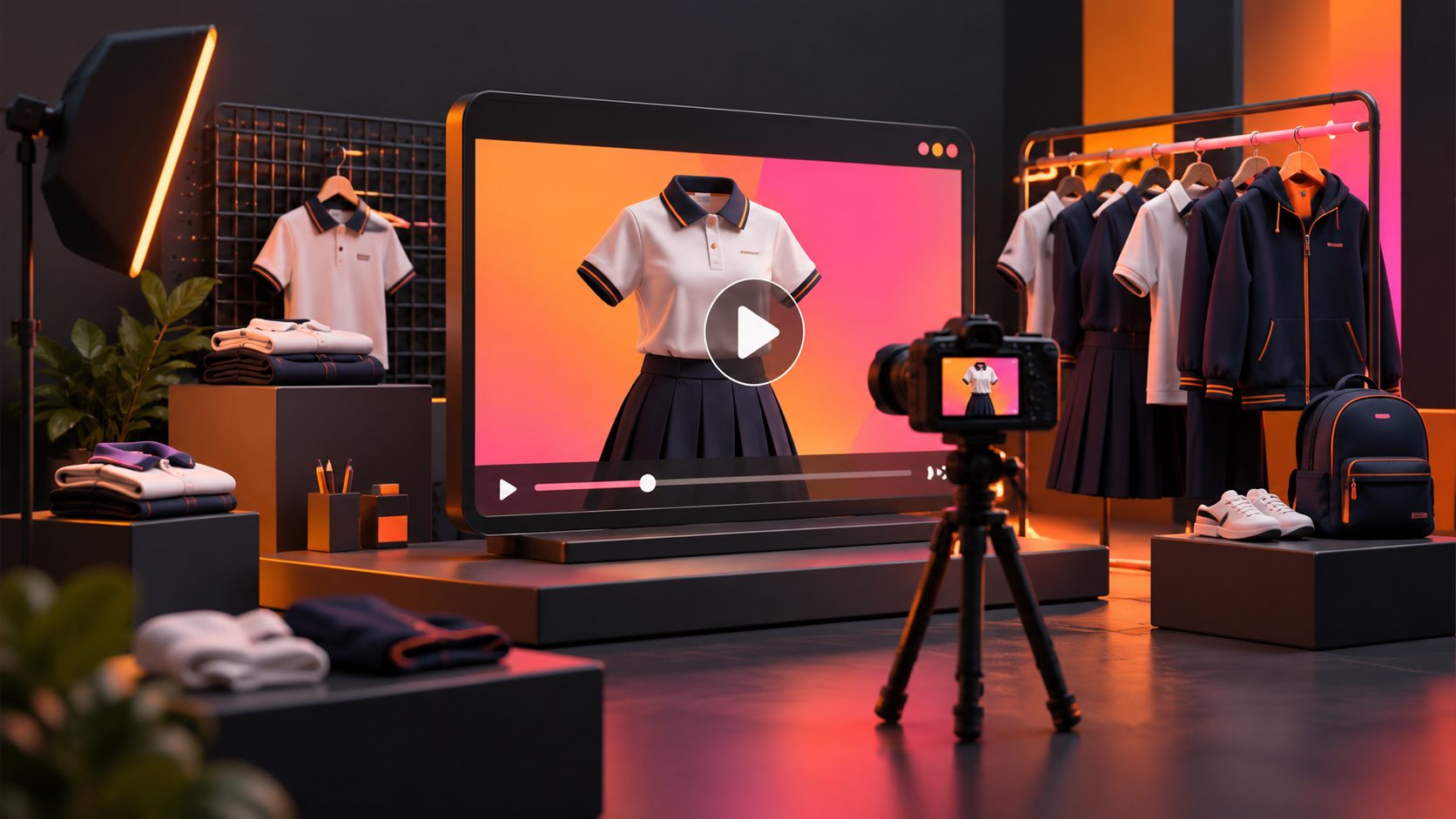 Vídeo de anúncio para loja de uniformes escolares volta às aulas
