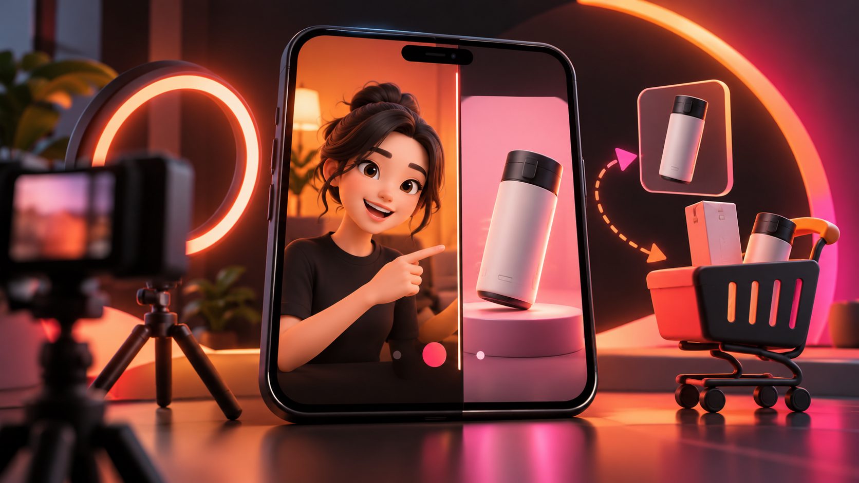 TikTok Shop PiP Produktvideo erstellen: Split-Screen für Produktwerbung