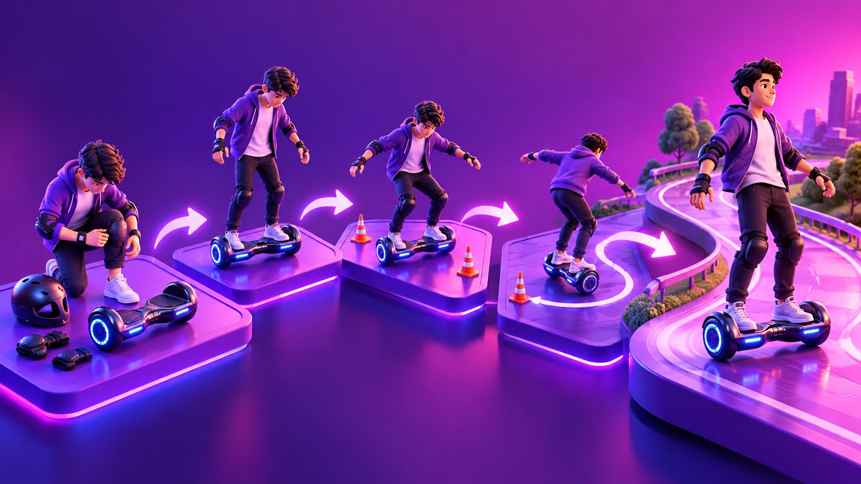 anúncio em vídeo tutorial hoverboard iniciantes: roteiro seguro