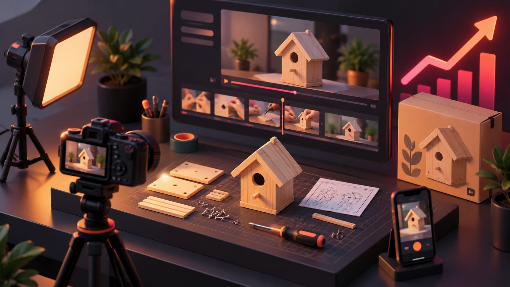 Crear anuncios de video para kits de bricolaje DIY: guion de montaje que vende
