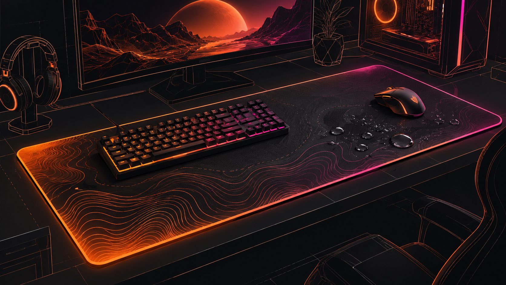 Créer vidéo publicitaire pour tapis de souris XXL gamer imperméable