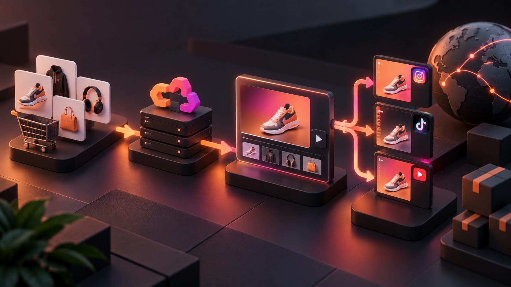 Générateur de vidéo publicitaire par flux Channable : workflow e-commerce