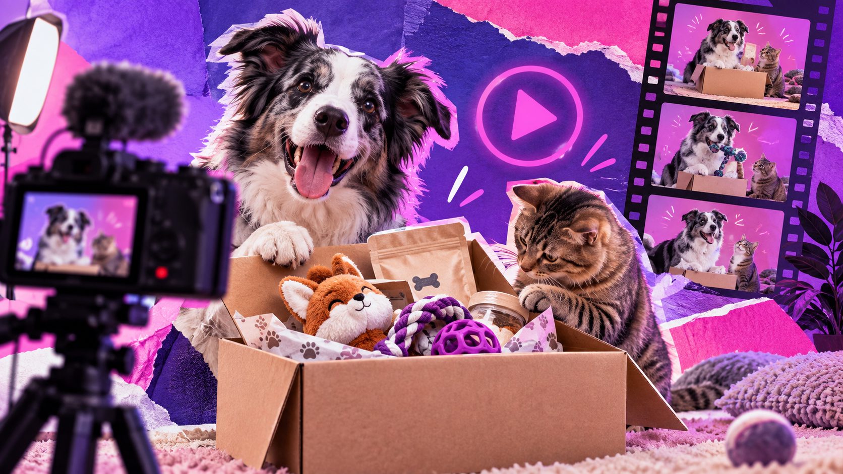 Générateur de vidéo publicitaire pour box abonnement animalier : script d’unboxing en 15 secondes