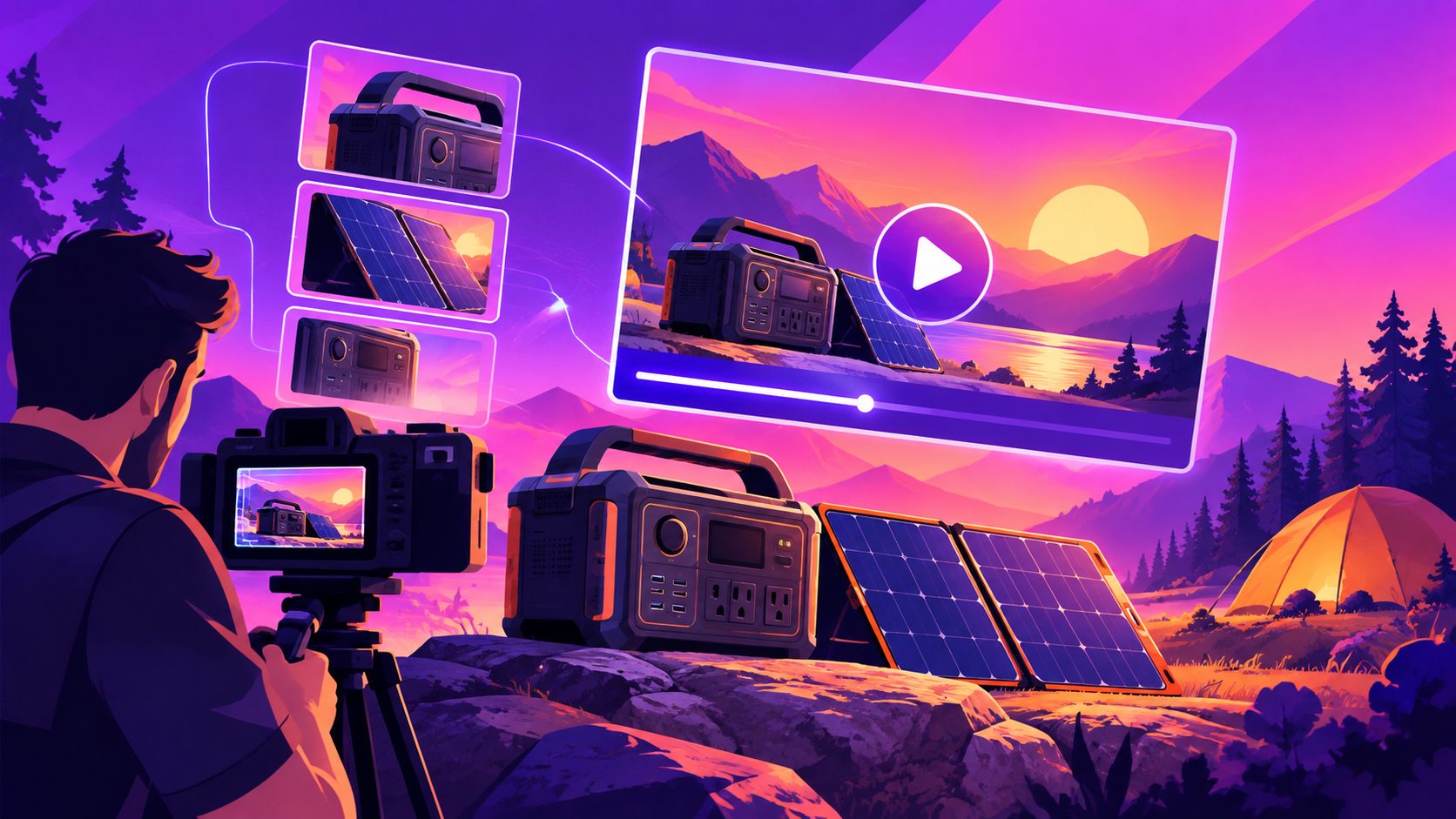 Crear anuncios de video para kits de energia solar portatiles: guia practica
