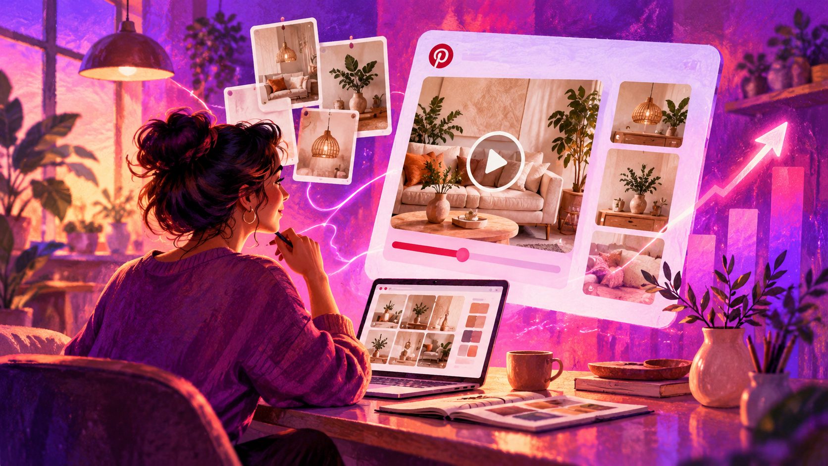 Optimiser taux de clics pub vidéo Pinterest Home Decor : méthode créative