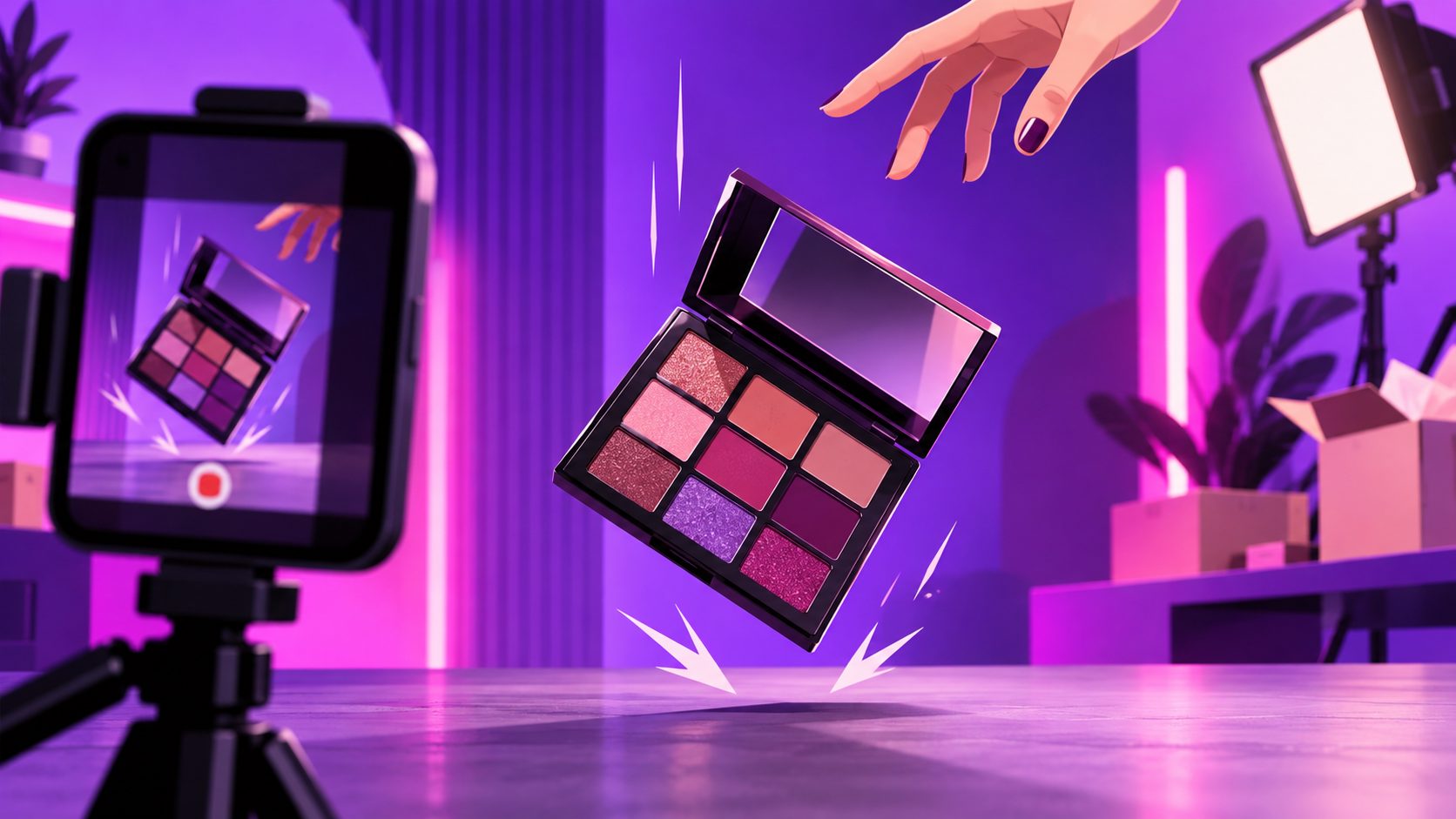Vídeo teste de queda paleta de sombras ecommerce: como gravar uma prova confiável