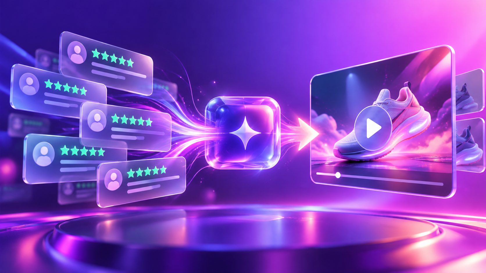 Outil IA pour transformer avis Trustpilot en pub vidéo