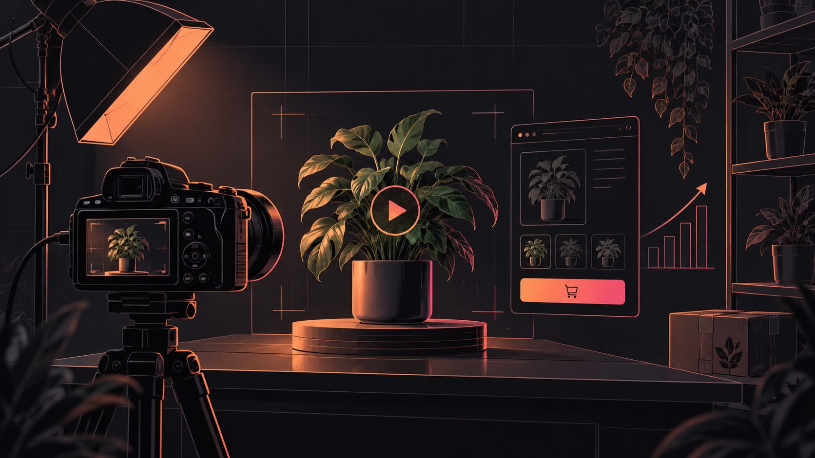 Criar vídeo de anúncio para e-commerce de plantas permanentes
