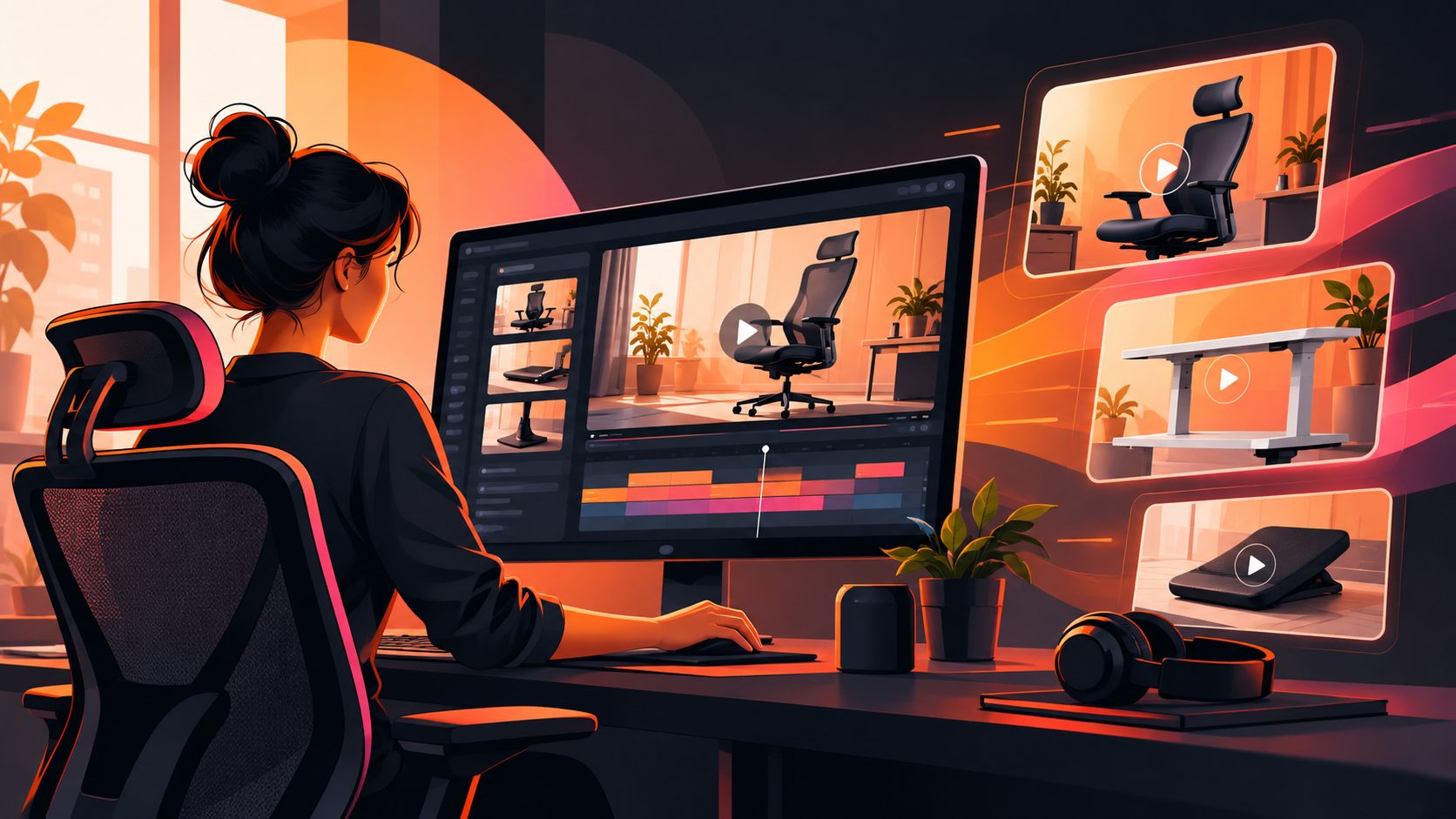 Generador de video ads para productos de oficina ergonomicos: guía práctica