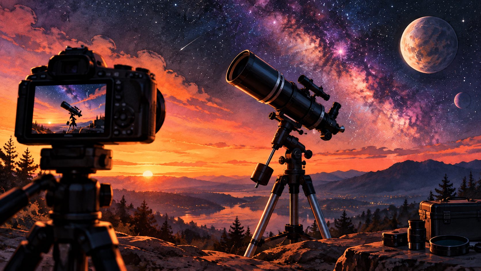 Créer vidéo publicitaire pour télescope et matériel astronomie
