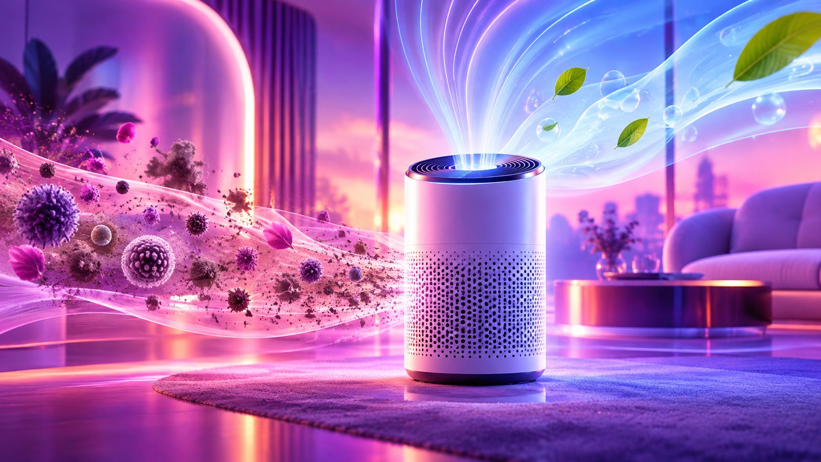 Créer vidéo publicitaire pour purificateur d'air anti-allergie