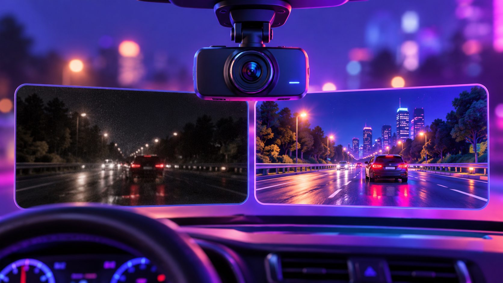 Vídeo comparativo camera veicular visao noturna anuncio