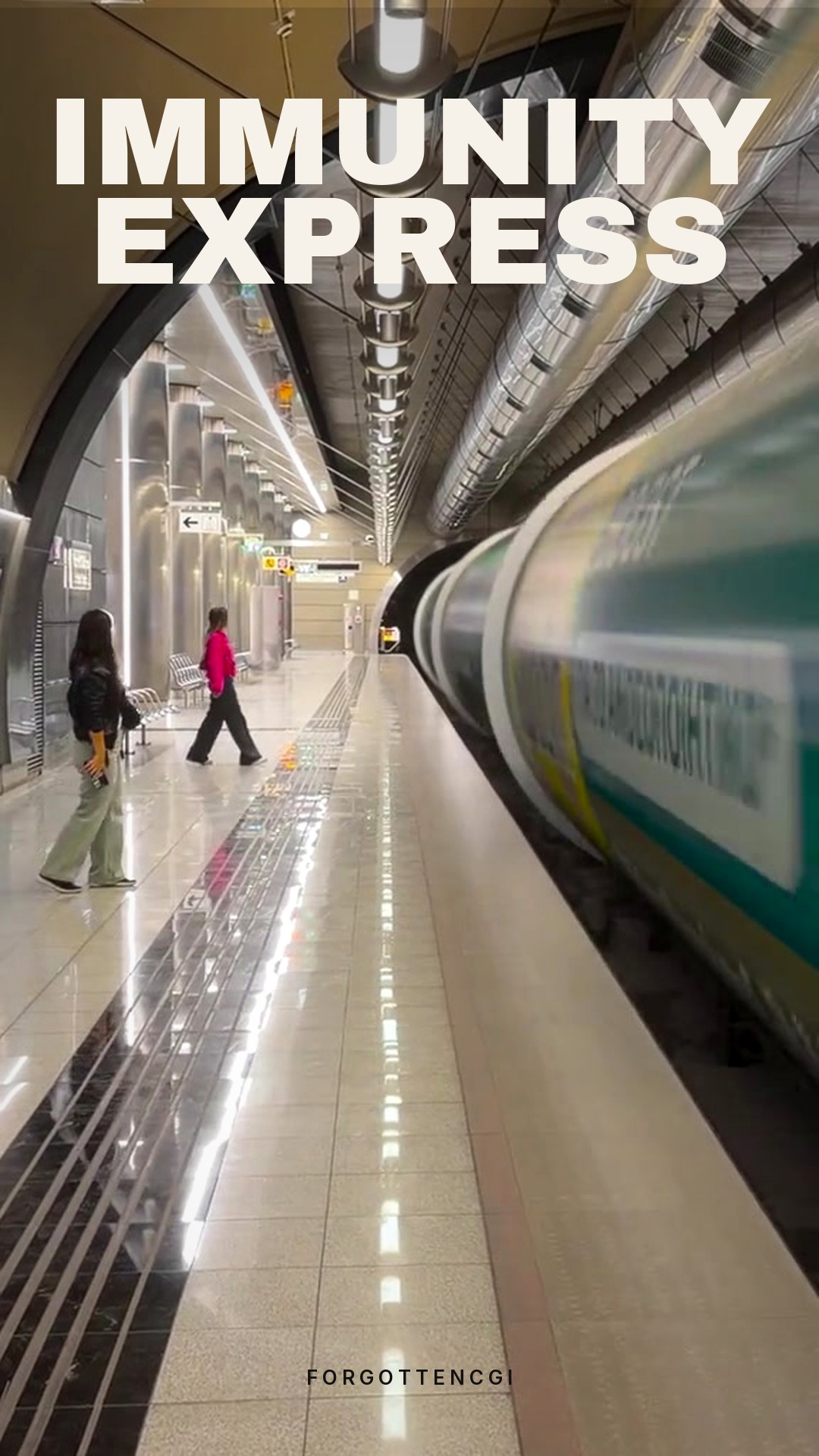Anuncio FOOH en el metro con CGI para vitaminas