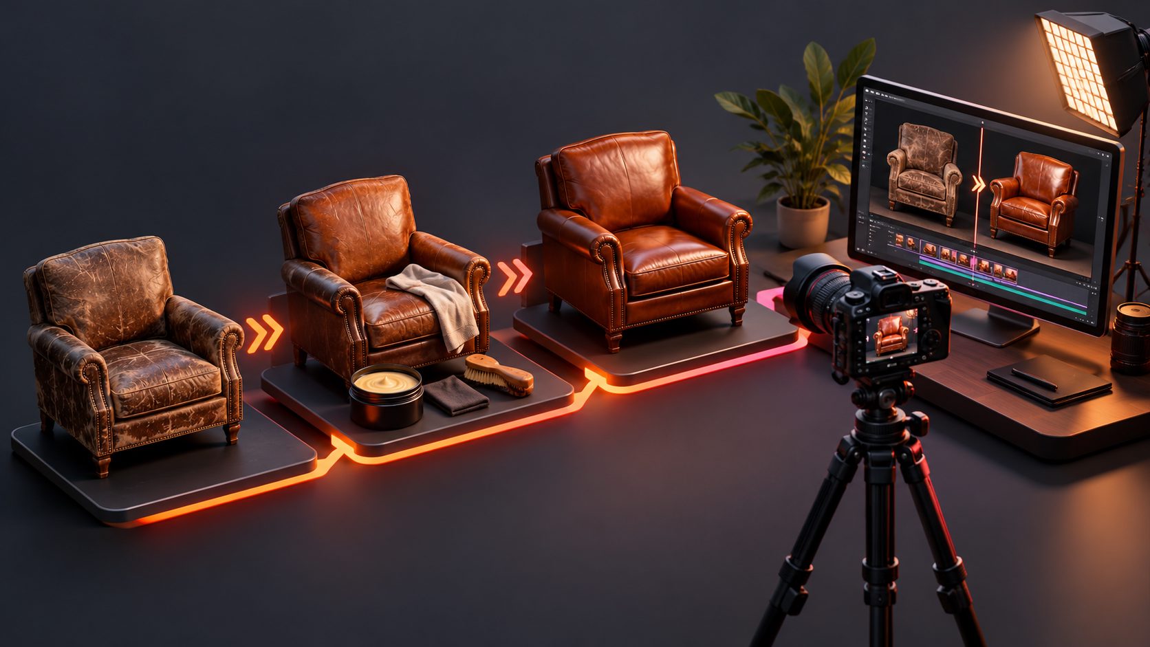 Leather Conditioning Before and After Video Ad: A Macro Shooting Guide