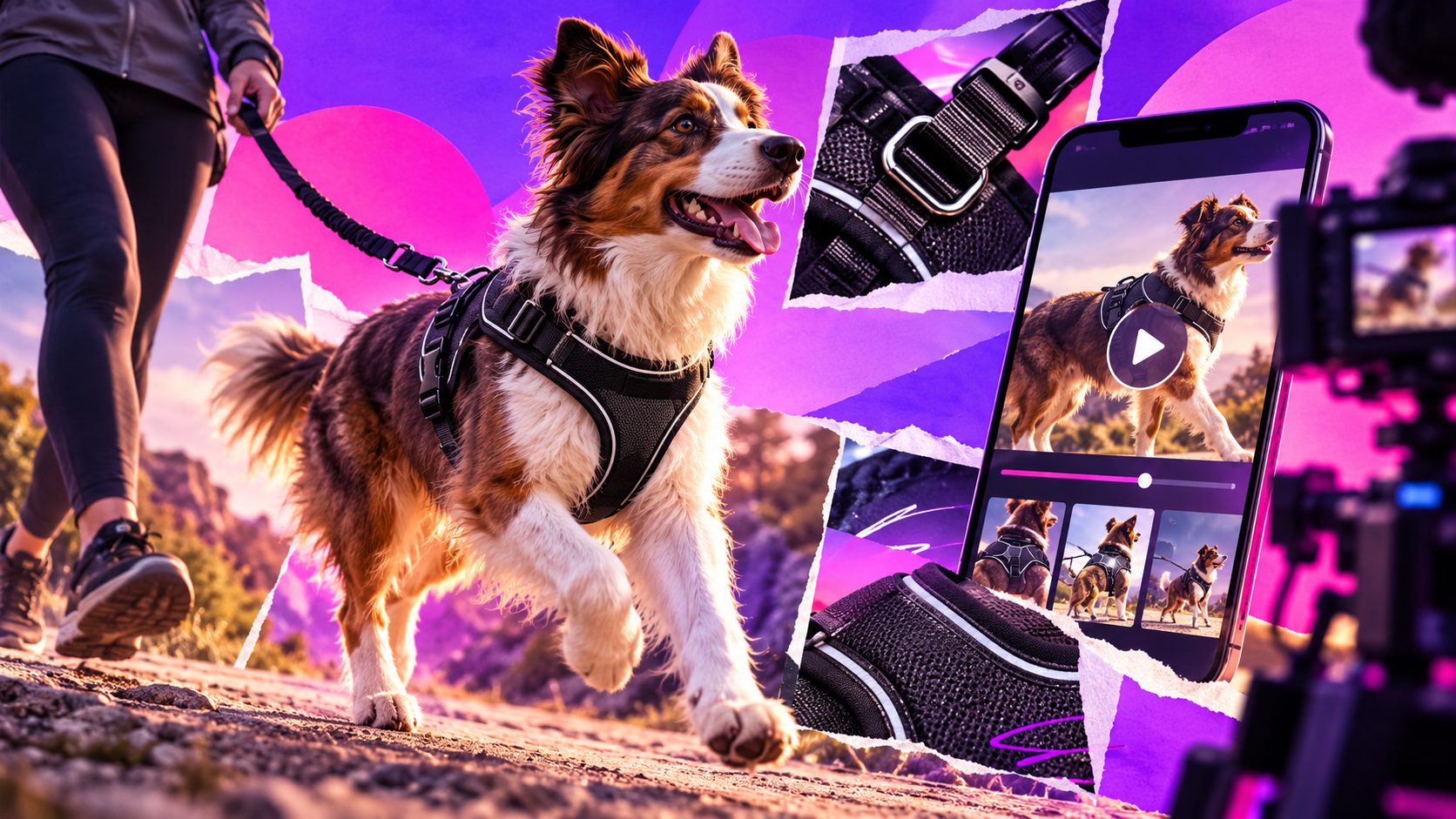 Générateur de vidéo publicitaire pour harnais pour chien anti traction : méthode e-commerce