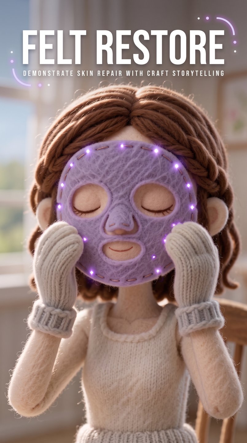 15s Stop Motion Felt Skincare Ad Video Template · 15s · tpl_a456ace8-55a