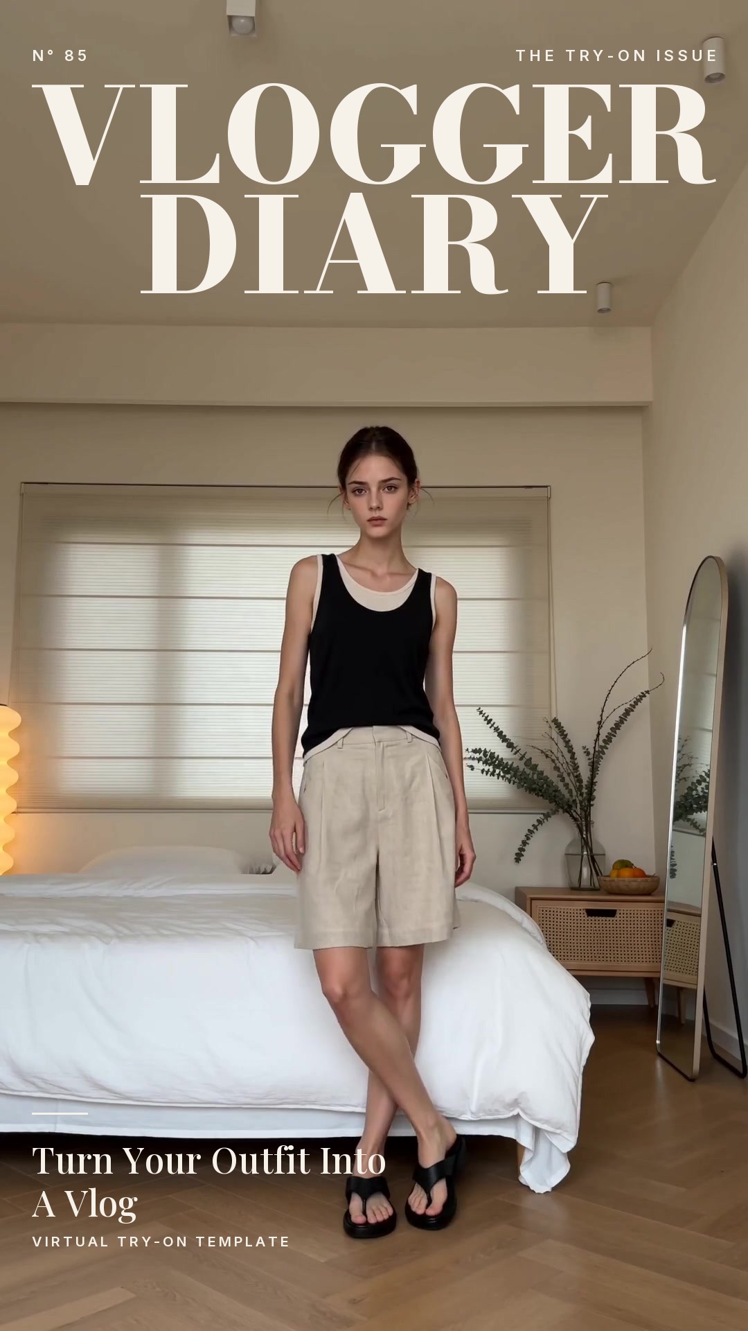 15s Bedroom Mirror Selfie Virtual Try-On Video Template · 15s · tpl_0a381a6a-b34