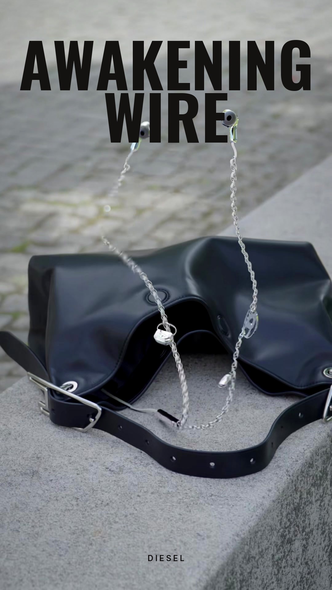 Anuncio antigravedad para auriculares de cable