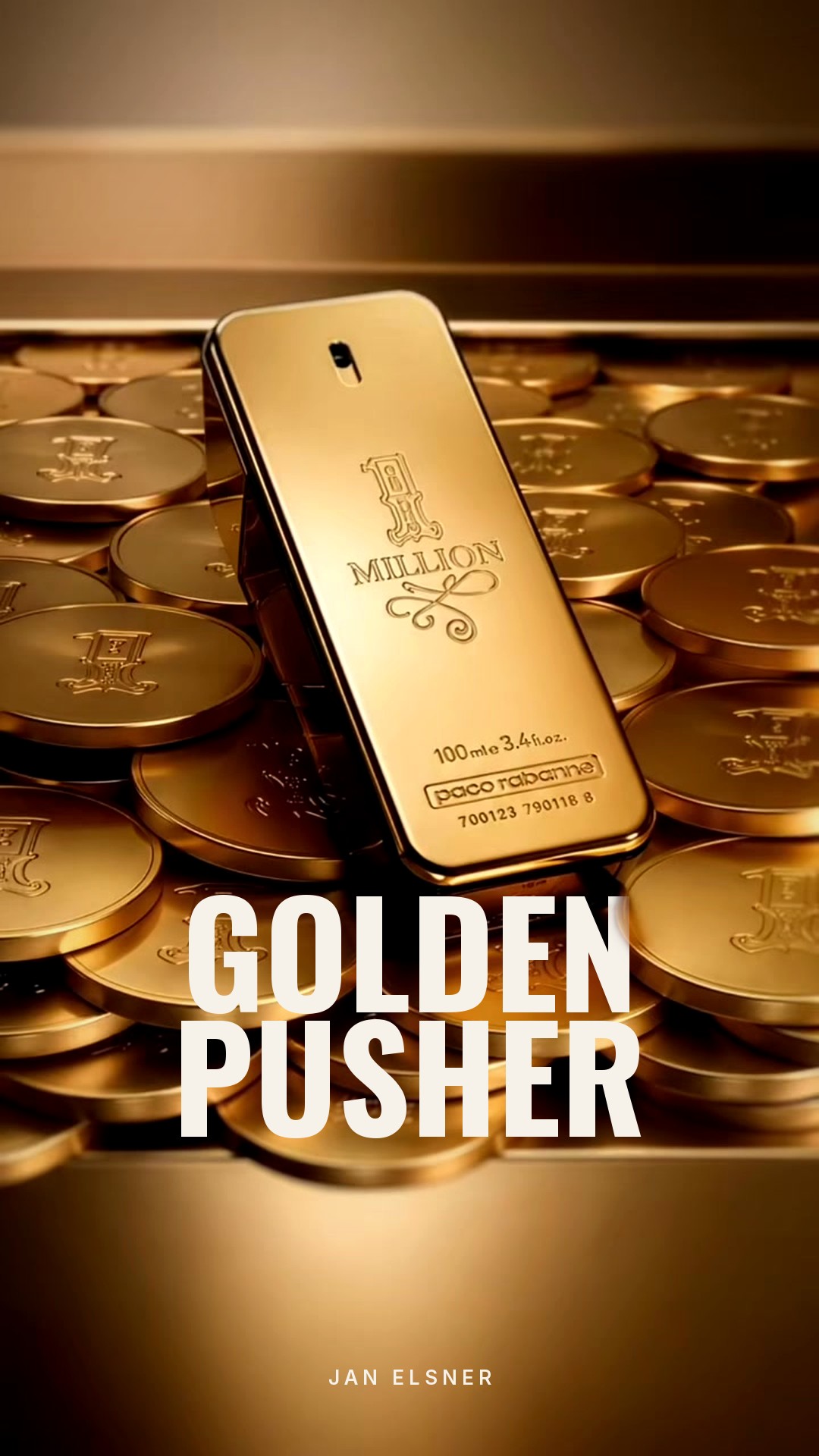 Bucle cinético en oro: anuncio de perfume de lujo