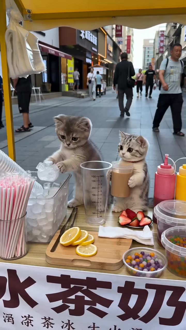 猫咪手工奶茶摊